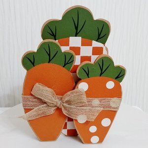 Wood Carrot Tabletop Decor - Easter Spring